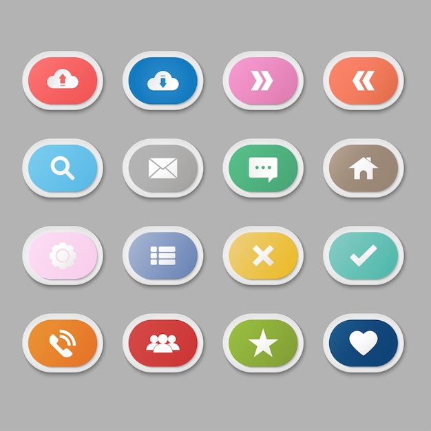 Vector set polygon button icon web design