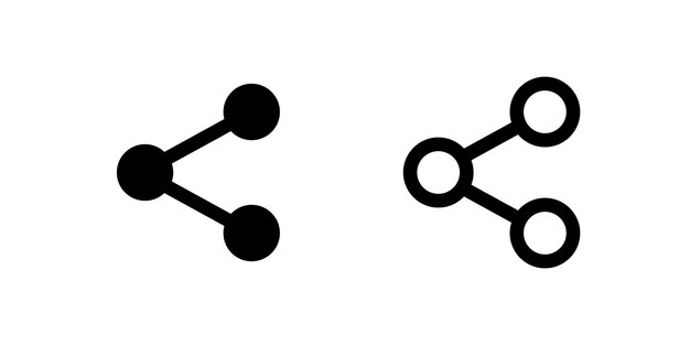 Vector Share Icons on White Background