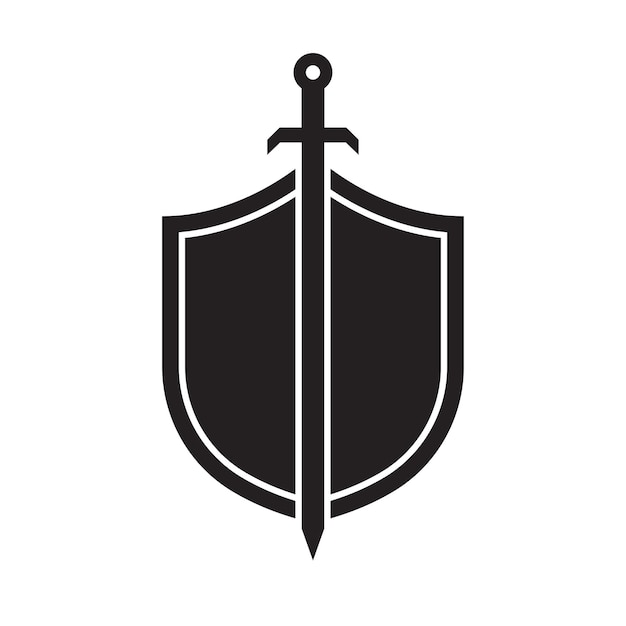 vector shield with sword icon