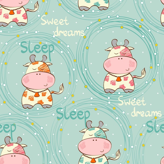 Vector sleeping cow