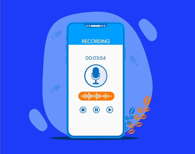 Vector sound recording illustartion