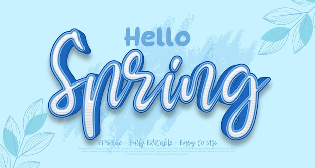Vector spring text effect in 3d style