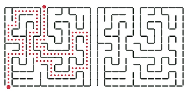 vector square maze a fun educational game for developing coordination