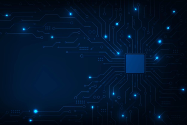 vector technology abstract futuristic cpu circuit board blue light background