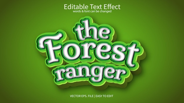 vector text effect with green theme color