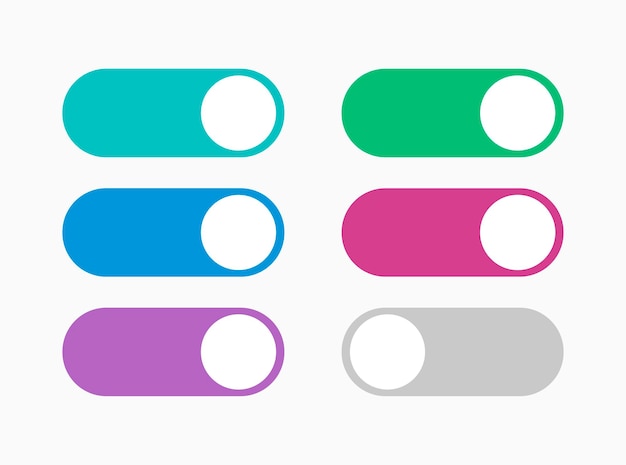 Vector toggle icon set On and Off button switch
