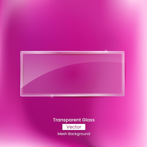 vector transparent glass horizontal rectangle frame