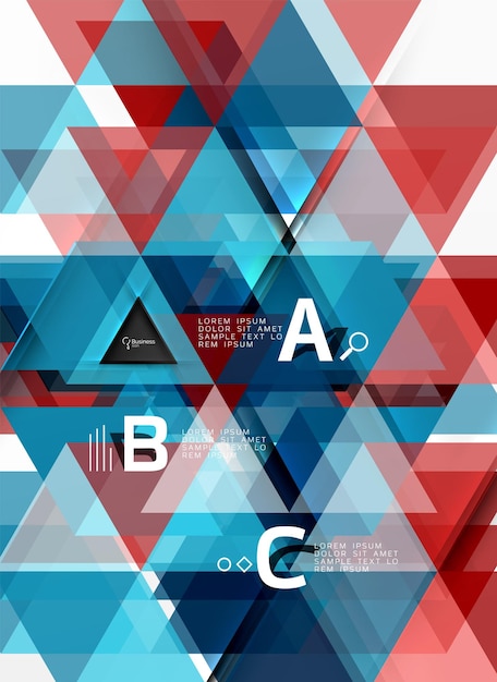 Vector triangle abstract background with options