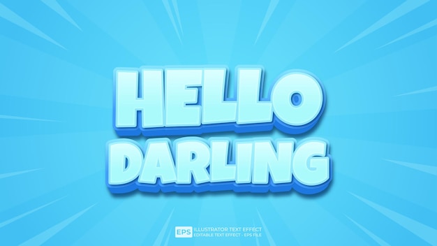 vector vector 3d text editable text effect hello darling