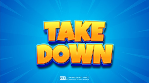 vector vector 3d text take down editable text effect font