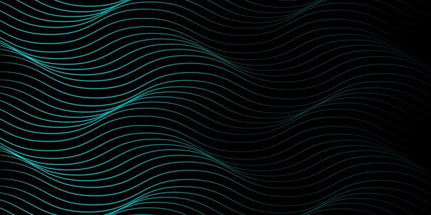 Vector wavy lines form a smooth curve smooth dynamic green gradient light isolated