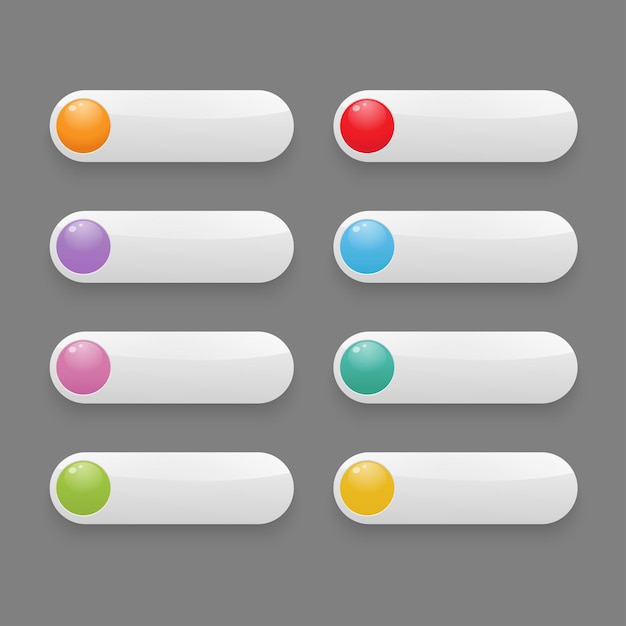 vector white long button glossy for wed design