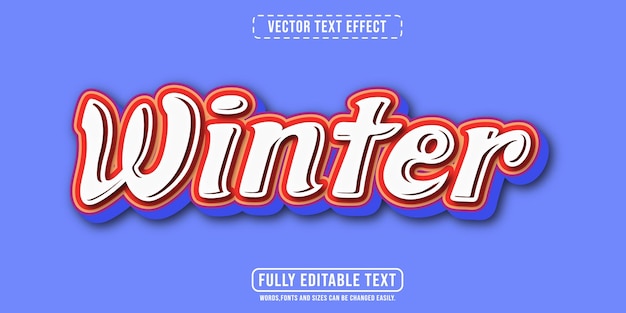 vector winter editable text effect