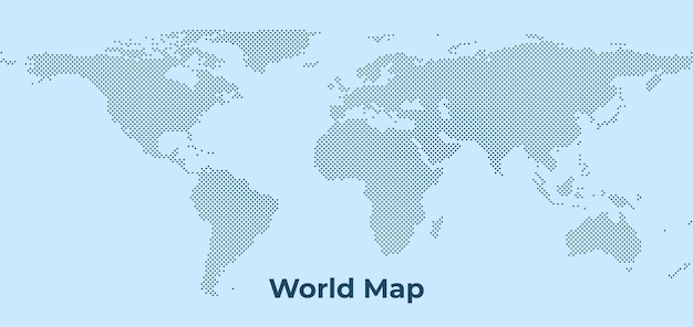Vector World Map Background Dot Pattern