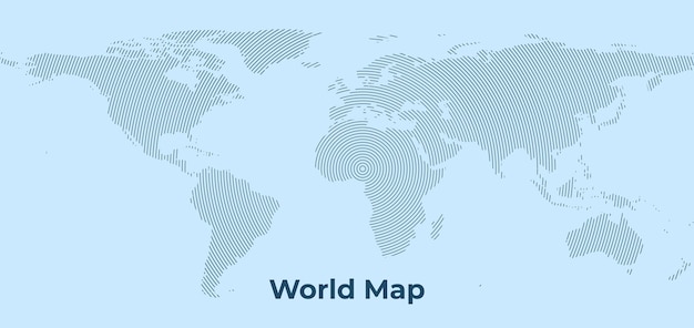 vector world map background line pattern