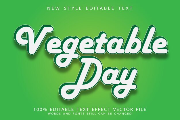 Vegetable day editable text effect emboss modern style