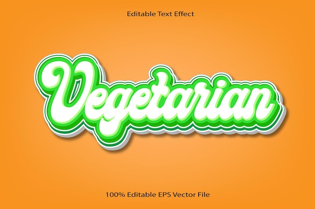 vegetarian editable text effect 3d emboss cartoon gradient style