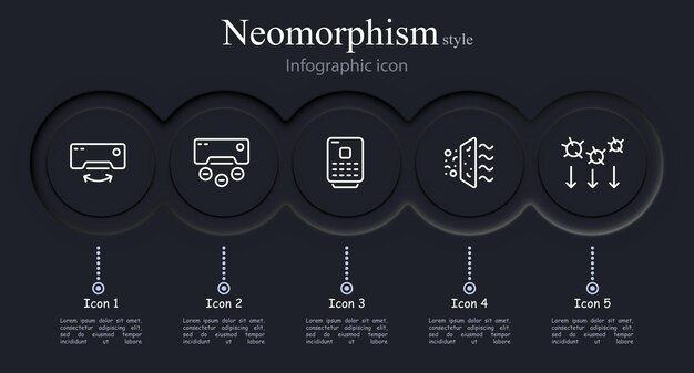 Ventilation icon set Air wind coolness heat summer air conditioning fan blowing warmth cold freshness Neomorphism style Vector line icon for business and advertising