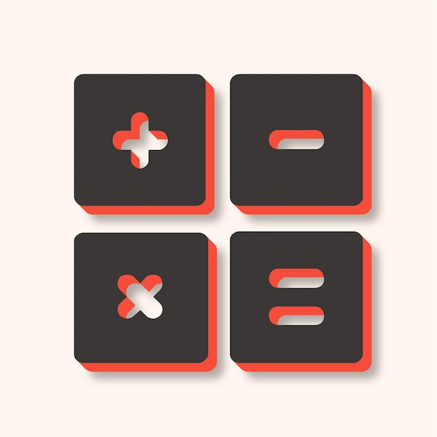 versatile modern calculator icon in brown and orange with sleek background