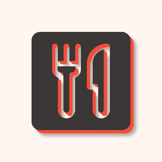 Versatile Modern Food Icon in Brown and Orange with Sleek Background