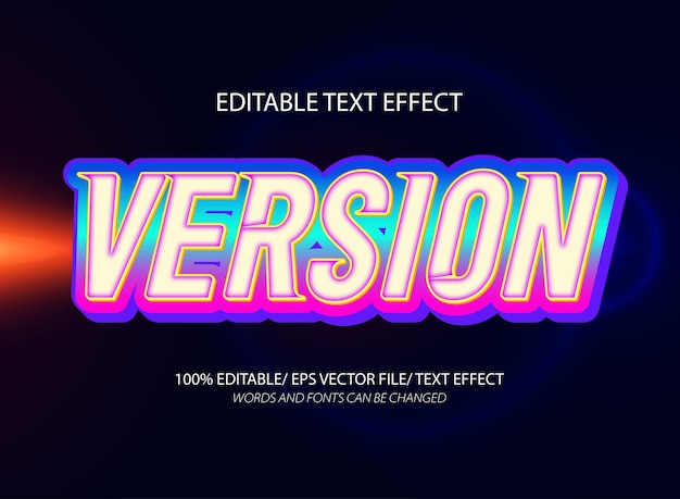 Version 3d editable text effect template