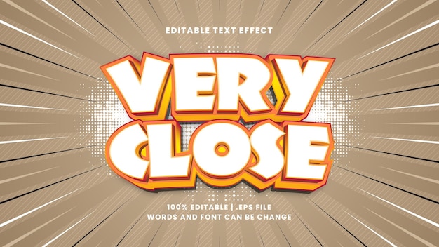 very close editable text effect with funny and cartoon text style