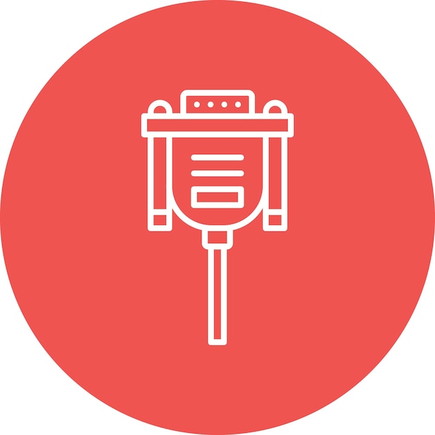 Vga Cable Vector Illustration Style
