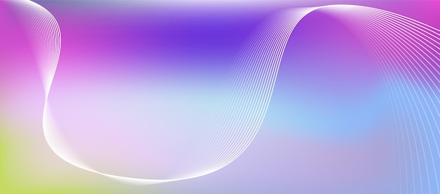 Vibrant Abstract Gradient Background with Purple Pink Green Tones and Flowing Wave Lines