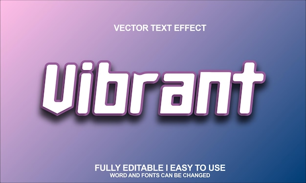 vibrant editable font vector text effect