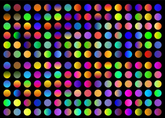 Vibrant Gradient Circles Pattern on Black Background