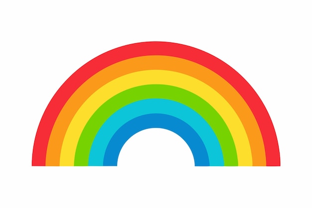 Vibrant Rainbow Vector Cartoon Icon Clipart Bright Colorful Logo Design