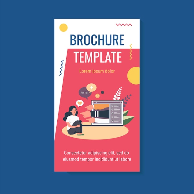 Victim of cyber bullying brochure template