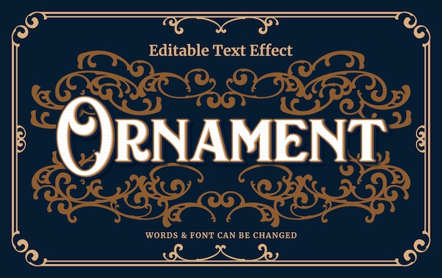 Victorian text effect editable text style and ornaments