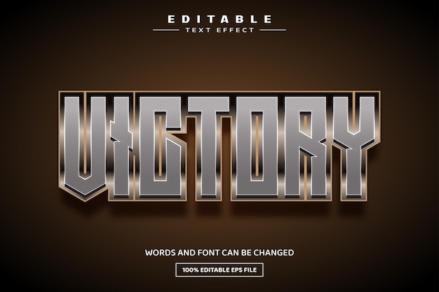 Victory 3D editable text effect template