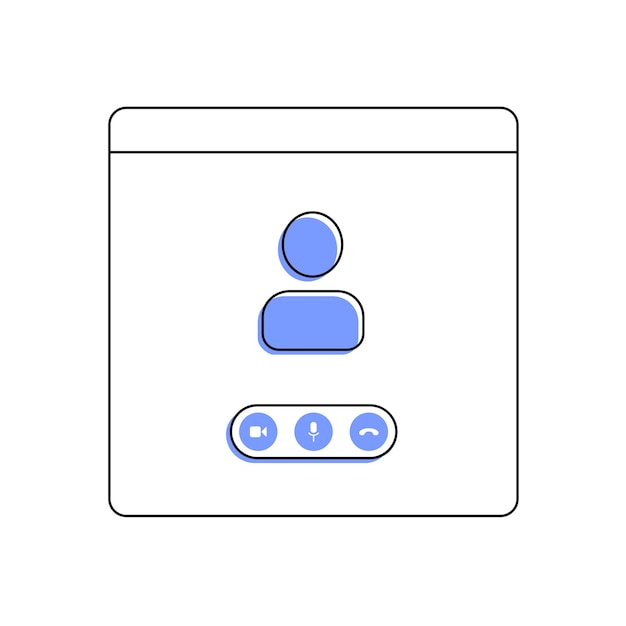 Video call vector icon in blue color