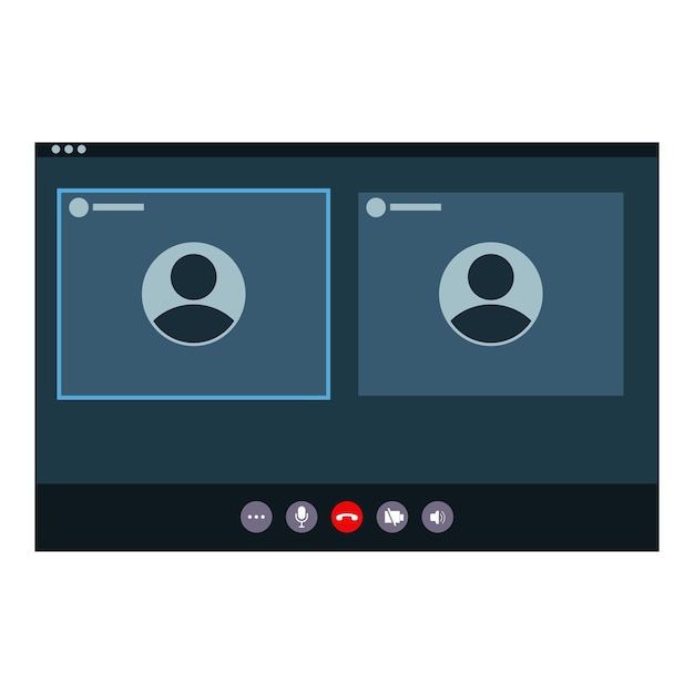 video conference taking place on a computer screen with a blue border