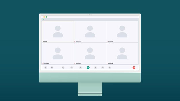 Video conference window Isolated vector illustration Call symbol Vector template Computer interface Isolated vector illustration Chat message icon Internet application