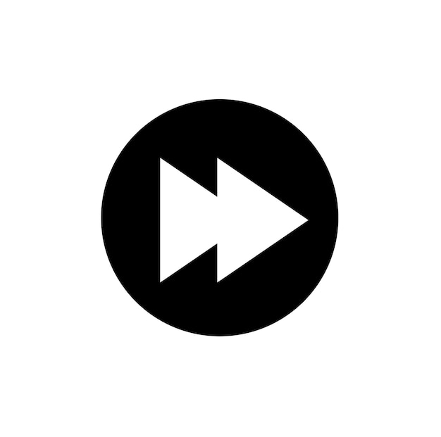 video music interface forward icon. forward symbol on round.