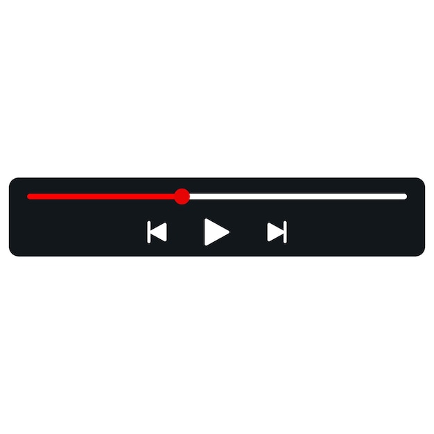 Video player bar icon isolated on white background