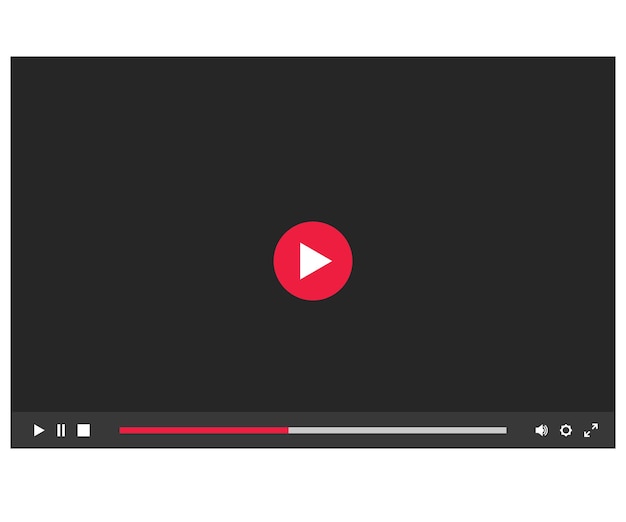 video player interface isolated on white background
