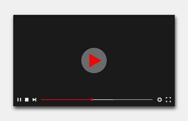 video player template in red and black color theme