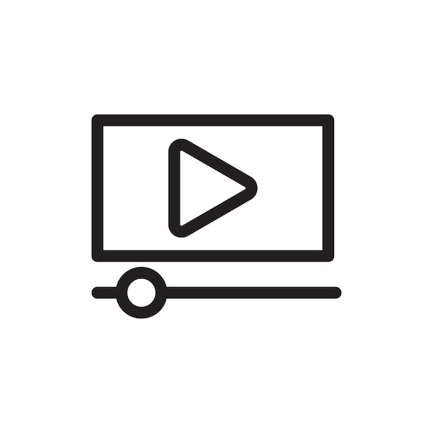 Video streaming icon Thin line art collection