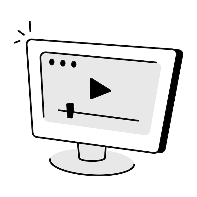 Video streaming trendy hand drawn icon