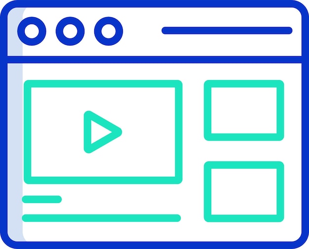 Video Tutorials outline color vector illustration