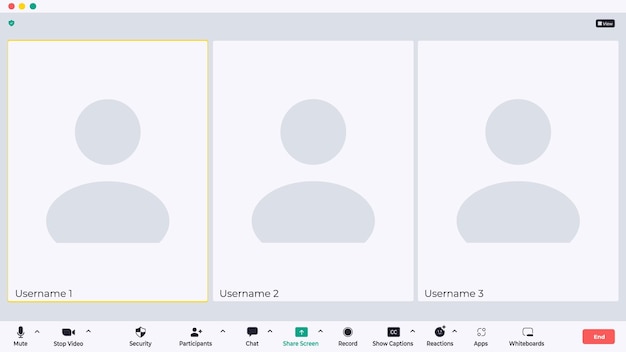 Videocall interface screen vector in modern style Chat message icon Computer interface Vector set Icon symbol Ui design Mockup frame design Vector template
