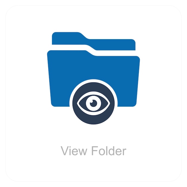 View Folder and Eye Icon Concept