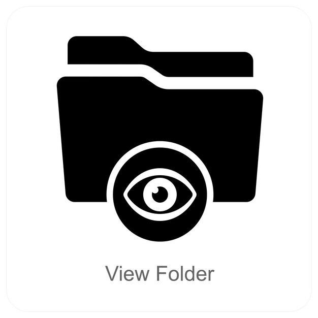 View Folder and Eye Icon Concept