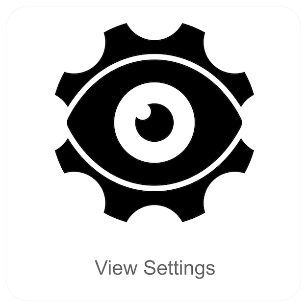 View Settings and Eye Icon Concept