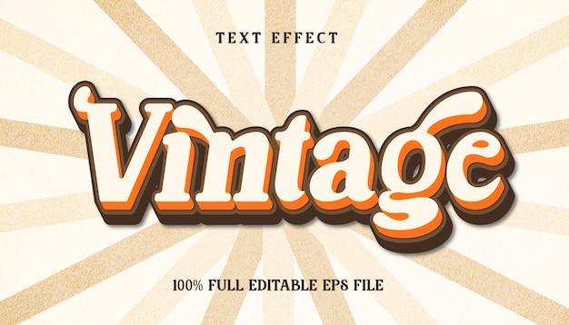 vintage 3d text effect