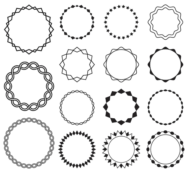 Vintage circle badges frame label sticker badge icon vector illustrations